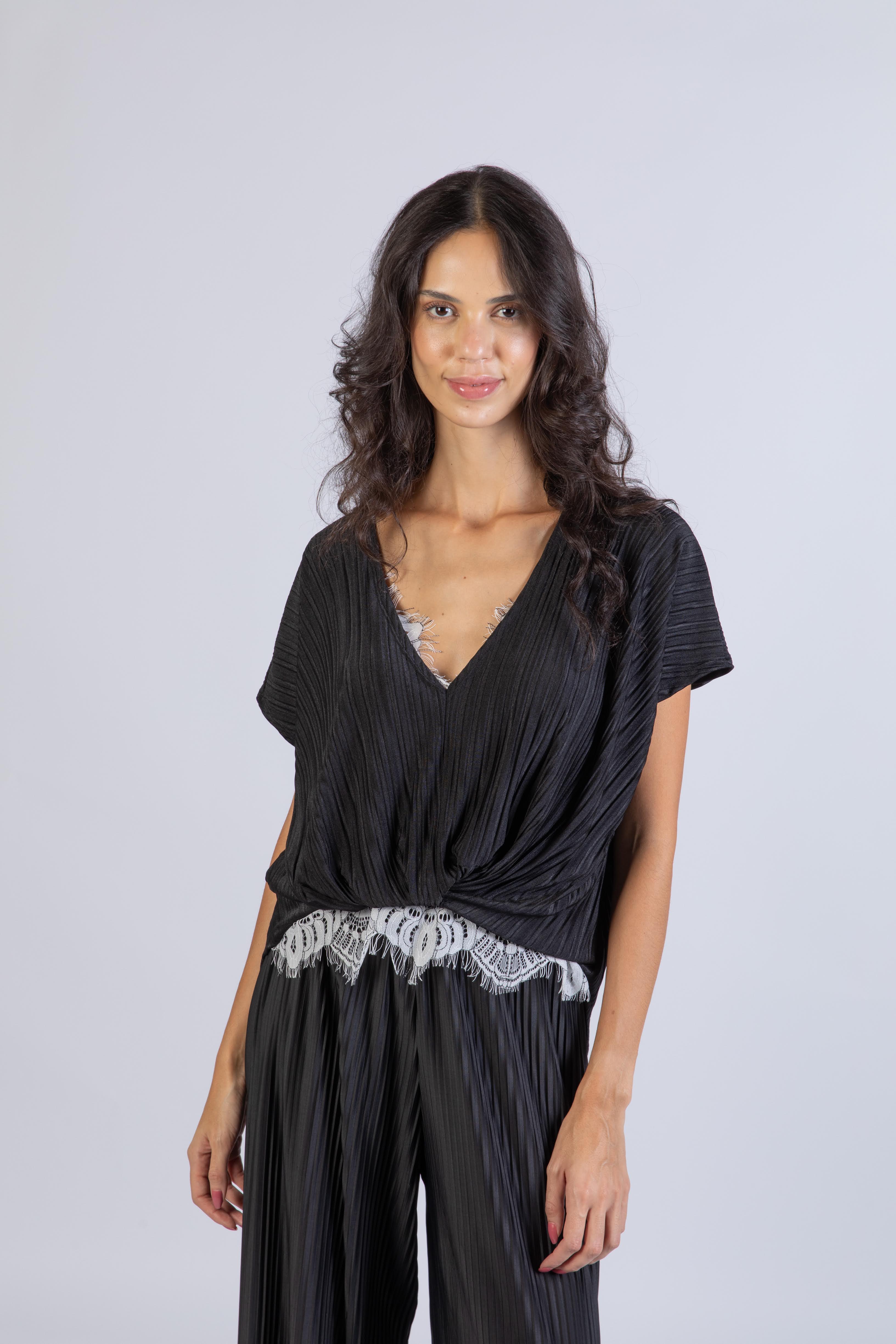 Camiseta Chiara Plissada